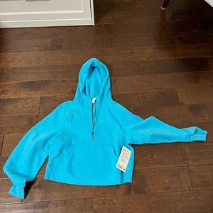 NWT Lululemon oversized scuba half zip electric turquoise XS/S